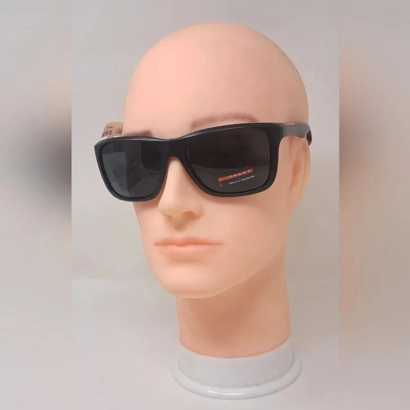 NWT Prada Linea Rossa Black  Black Sport Rectangle SPS 04O 1BO-1A1 58-16-140 - Picture 6 of 16